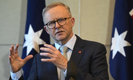 Australian Prime Minister Anthony Albanese speaks to the media during a press conference ahead of the Nato Leaders Summit in Madrid, Spain