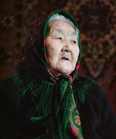 92 year old Tokush remembers when wolves entered her house and destroyed her home. A local hunter scared them off. Instances like this helpedgive birth to the hybrid wolf legend. Ottuk, Kyrgyzstan. February, 2023.