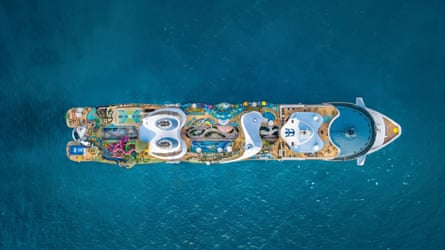Bird’s eye view of the Icon of the Seas cruise ship