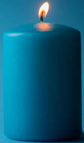 Blue lit candle