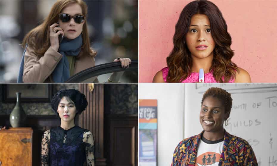 Isabelle Huppert in Elle, Gina Rodriguez in Jane the Virgin, Issa Rae in Insecure and Kim Min-Hee in The Handmaiden.