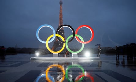 The Olympic rings are unveiled in Paris, 2017 