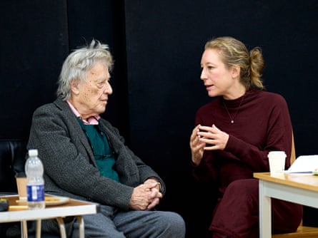 Charming, brutal … Tom Stoppard and Nina Raine in rehearsals for Rock’n’Roll.