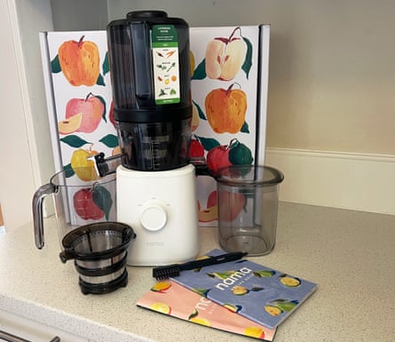 Nama J2 Cold Press Juicer and accessories