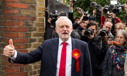 Jeremy Corbyn votes in Islington, London.