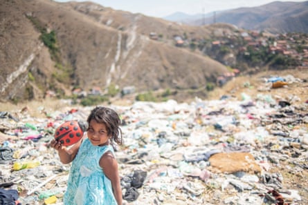 Sania finds a new toy in the rubbish dump on the outskirts of Macedonia.