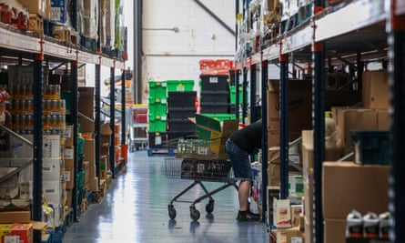 Staff at Best before it’s Gone’s Daventry warehouse collecting orders to be packed for delivery