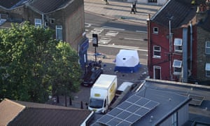 A van believed to be involved in the incident near Finsbury Park Mosque