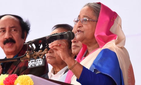 Bangladesh’s prime minister Sheikh Hasina speaks ahead of Sunday’s election, which has been described as the ‘most-stifled’ in half a century