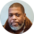 Hilton Als, a man looking ahead in portrait