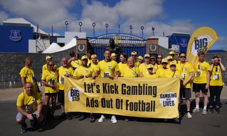 Members of the Big Step campaign outside Goodison Park in July
