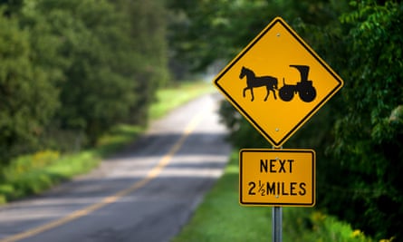 Road sign of horse and cart