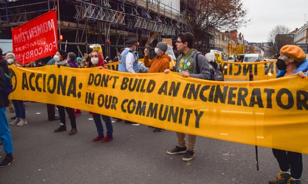 London Street protest over energy firm's rebuild plans for a waste incinerator in Edmonton