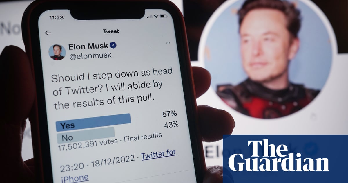 Elon Musk breaks silence after 10 million Twitter users vote for him to step down – The Guardian
