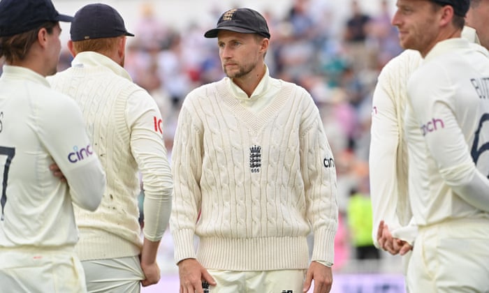 England’s captain Joe Root prepares for the start of India’s first Innings.