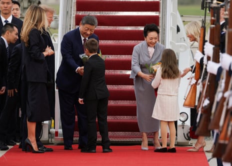 US President Donald Trump welcomes China’s President Xi Jinping at Joint Base AndrewsChinese President Xi Jinping and his wife Peng Liyuan receive flowers from youngsters next to US President Donald Trump and first lady Melania Trump as they arrive ahead of a state visit at Joint Base Andrews, Maryland, US, September 23, 2026. REUTERS/Jonathan Ernst