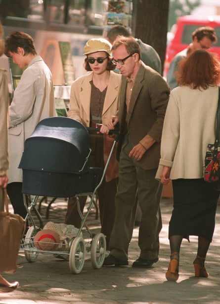 With Woody Allen on the set of Mighty Aphrodite.