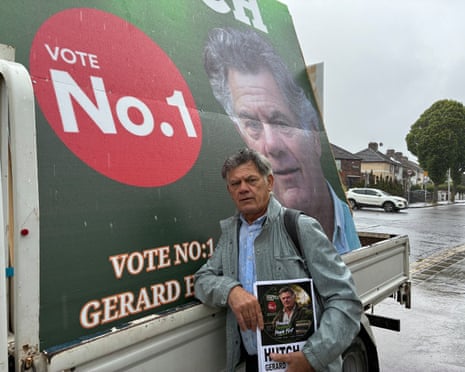 Gerry Hutch on the campaign trail in the Dublin Central constituency.