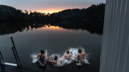 The floating sauna in Lake Derby opened in mid-2020 and ‘became an overnight Instagram sensation’.
