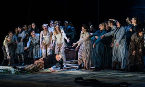 Singers perform in the opera The Terrible Revenge, based on the story by Nikolai Gogol, at the Lviv National Opera.