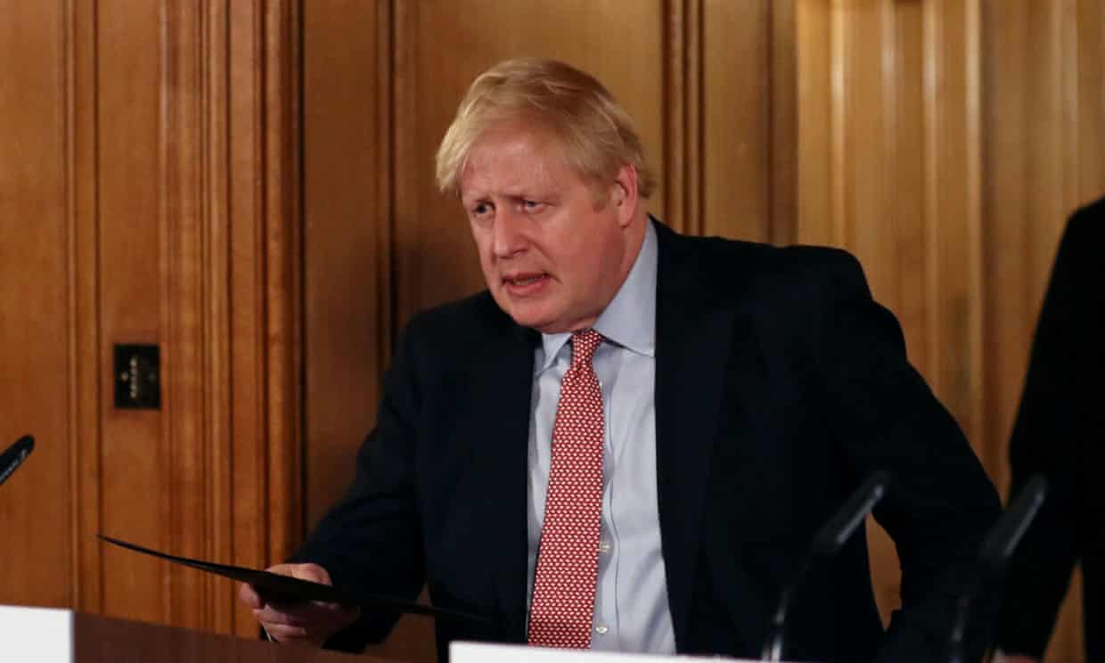 Boris Johnson discussing Coronavirus impact in the UK