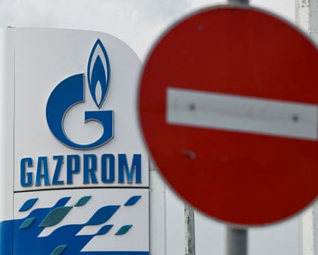Russia's energy giant Gazprom is pictured at one of its petrol stations in Sofia, Bulgaria in 2022.