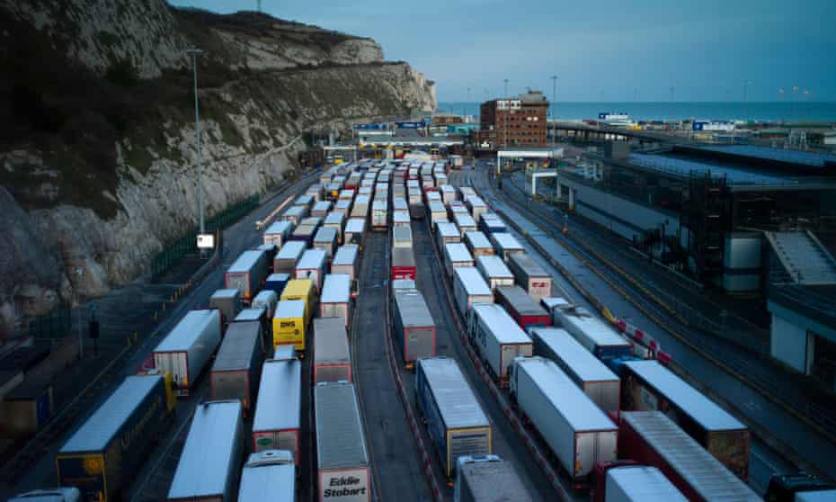Freight queues at Dover in January