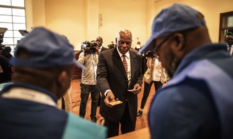 José Eduardo dos Santos, Africa’s longest-serving president, casts his vote in Luanda, the Angolan capital. 