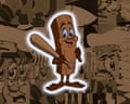 Illustration of Tung Tung Tung Sahur against a fragmented background of images of the same character
