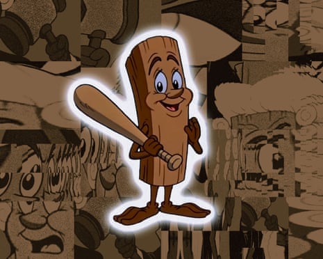 Illustration of Tung Tung Tung Sahur against a fragmented background of images of the same character