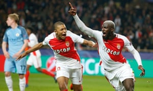 Monaco 3 1 Manchester City Agg 6 6 Champions League Last 16 Second Leg As It Happened Football The Guardian