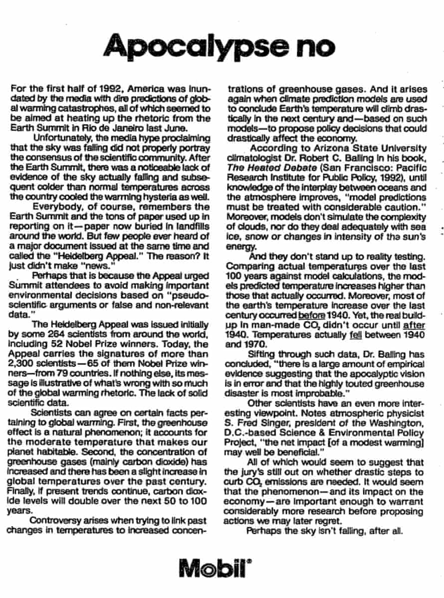 New York Times, 1993: "Apocalypse no"