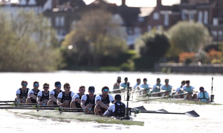 Leonard Jenkins, third from the right in the near Oxford boat, claimed he vomited on the morning of the race.