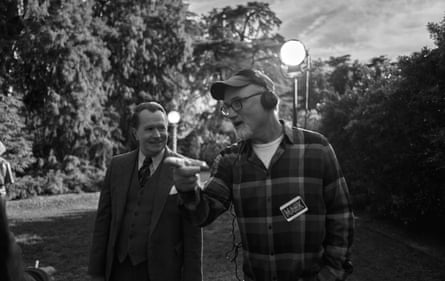 David Fincher with Gary Oldman on the set of Mank