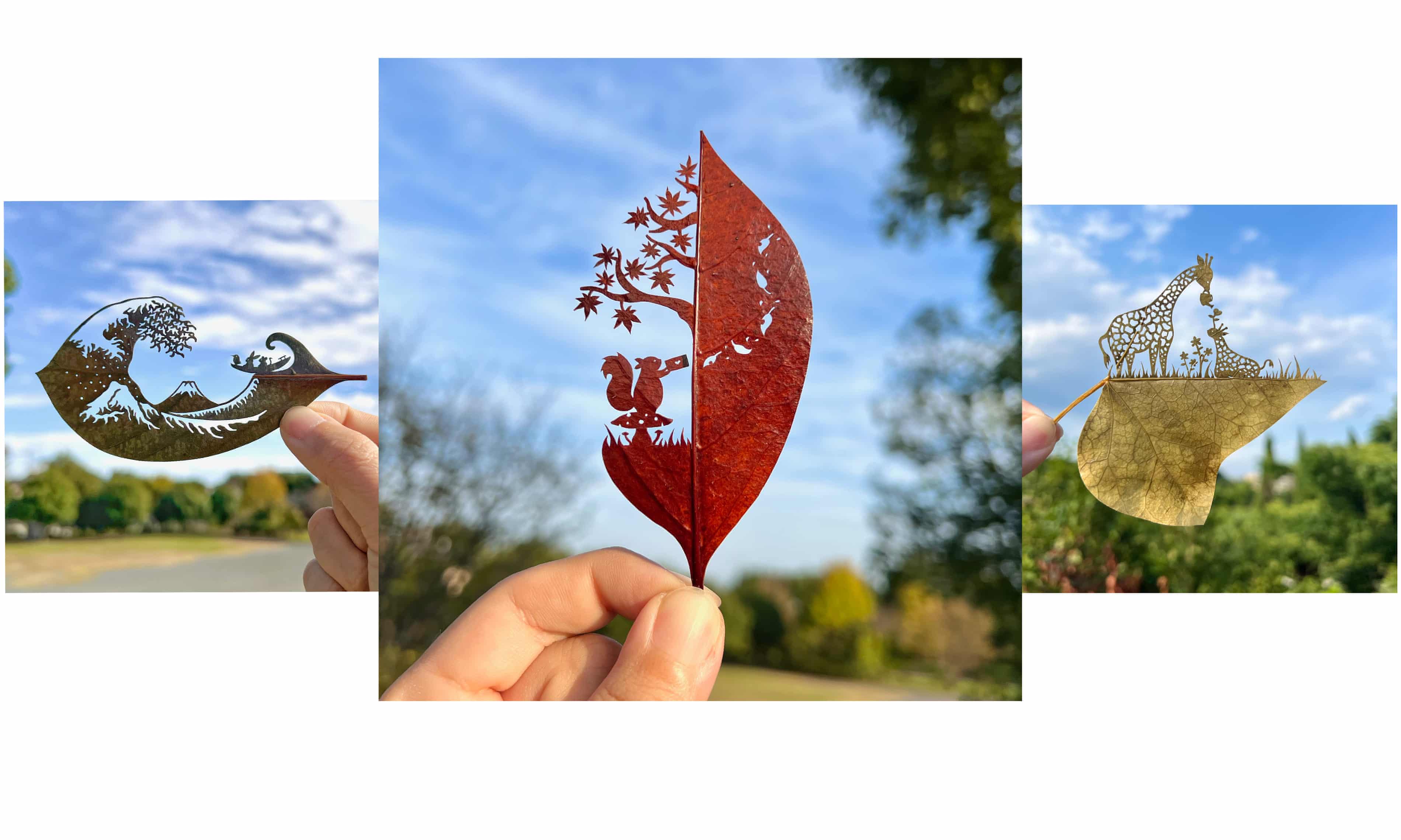 Sculptură japoneză din frunze inspirată de Studio Ghibli cu detalii minuțioase | sursa foto: The Guardian Sculptură japoneză din frunze inspirată de Studio Ghibli cu detalii minuțioase | sursa foto: The Guardian