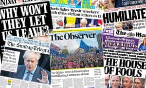 UK papers from Sunday 20 October