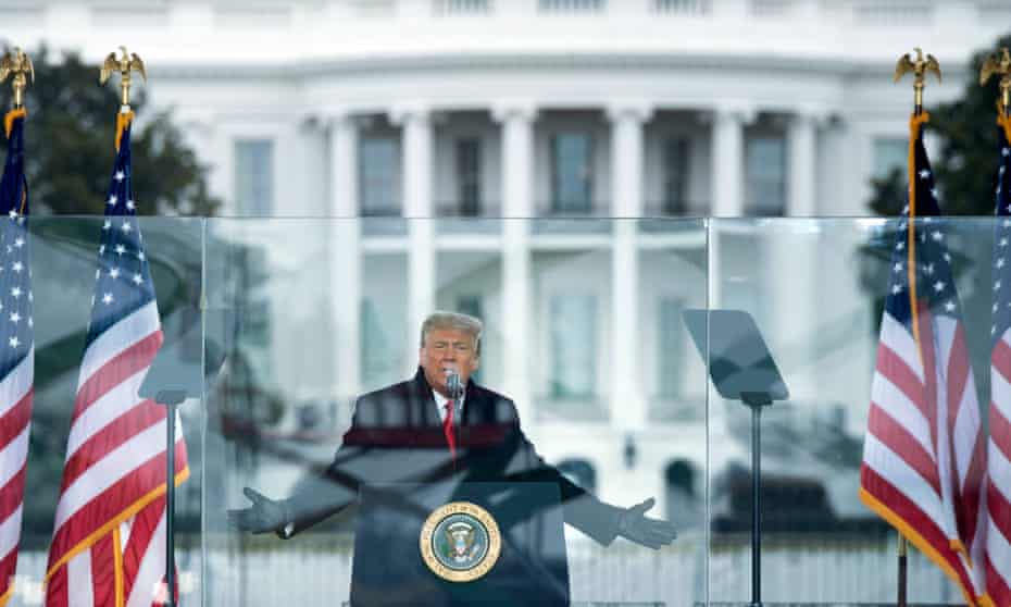 Trump speaking to supporters near the White House on 6 January.