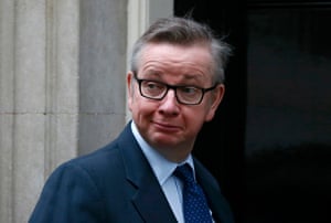 File photograph of Britain’s Secretary of State for Justice Gove arriving to attend a cabinet meeting at Number 10 Downing Street in London