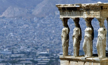 A view of modern Athens from the ancient Acropolis