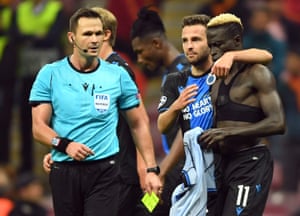 Two Club Brugge Players Sent Off For Celebrating Late Leveller At Galatasaray Football The Guardian