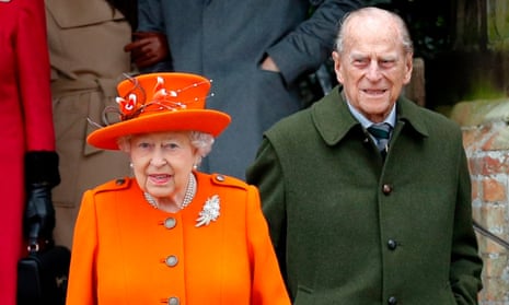 n this file photo taken on 25 December, 2017 Britain’s Queen Elizabeth II, Prince Philip leave after attending the Royal Family’s traditional Christmas Day church service at St Mary Magdalene Church in Sandringham, Norfolk, eastern England.