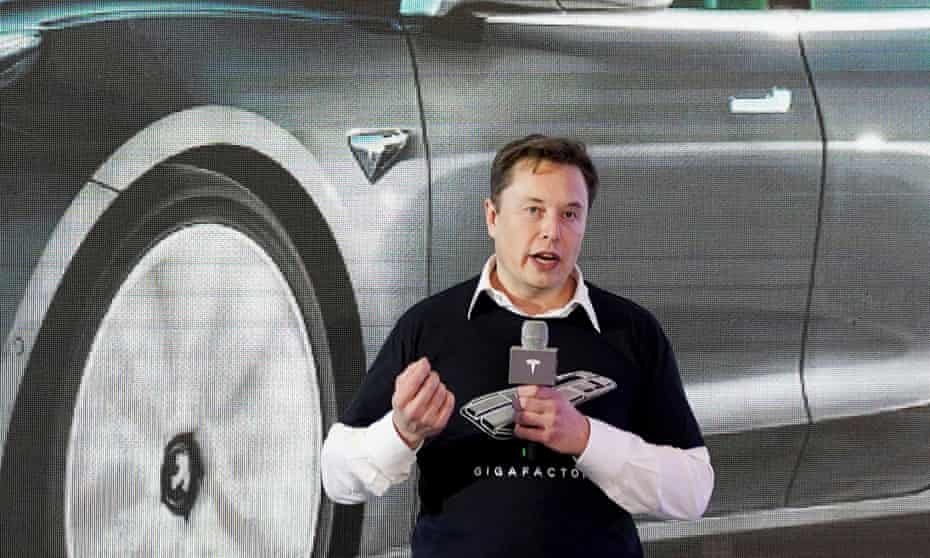 Tesla CEO Elon Musk at the company’s Shanghai factory in January.