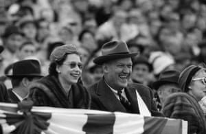 The Queen at the Maryland-North Carolina college football game in Maryland on 19 October 1957