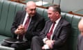 Nationals Leader Warren Truss and agriculture minister Barnaby Joyce chat on Thursday.