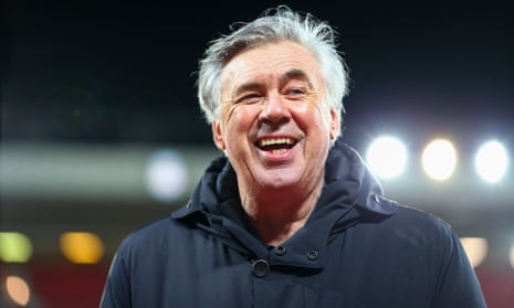 Carlo Ancelotti enjoys Everton’s victory at Liverpool last Saturday. He says fans gave him the thumbs up when they saw him this week.