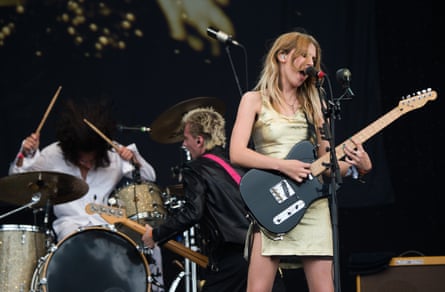 Wolf Alice on the Pyramid stage at Glastonbury 2016.