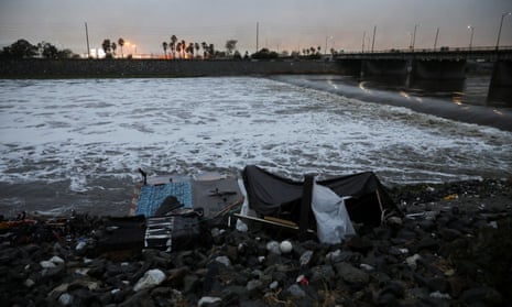 Tropical Storm Hilary arrives in CaliforniaTents belonging to homeless people are seen along the Los Angeles River in Long Beach as Tropical Storm Hilary makes its way through Southern California, U.S.
