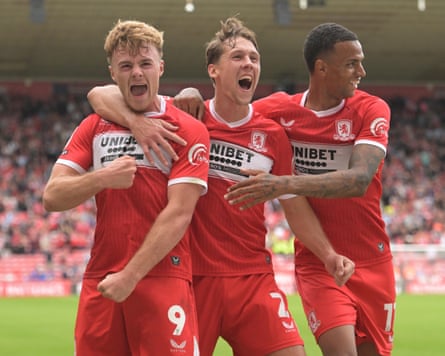 Middlesbrough players celebrate