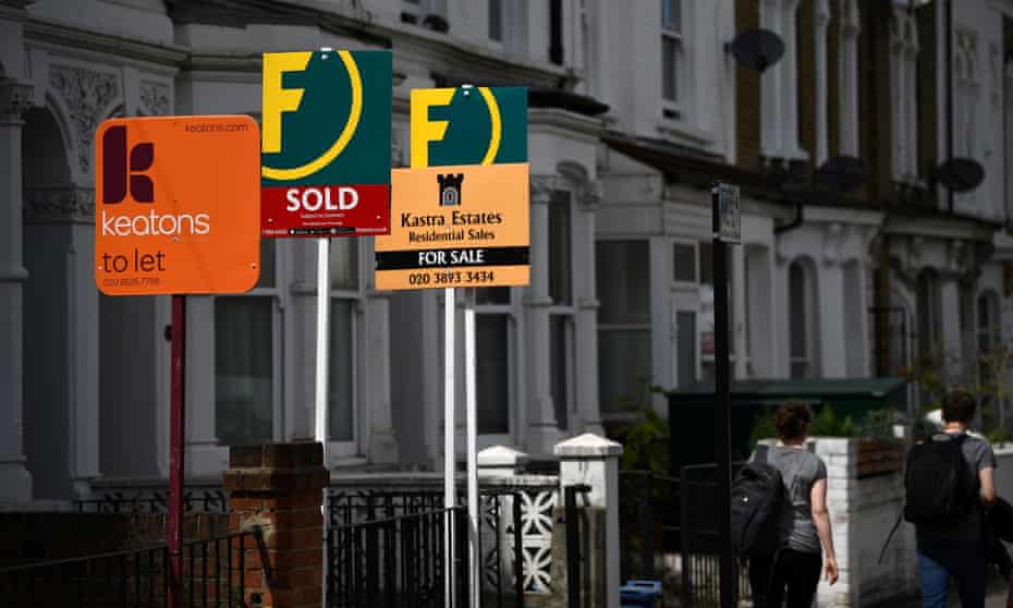 Estate agent and rental boards in London