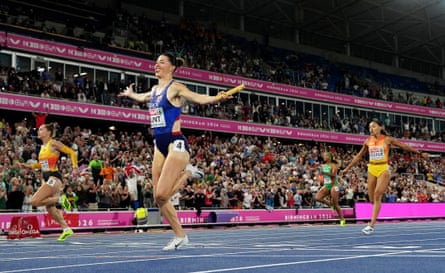 Amy Hunt crosses the line to win her fourth gold on Sunday